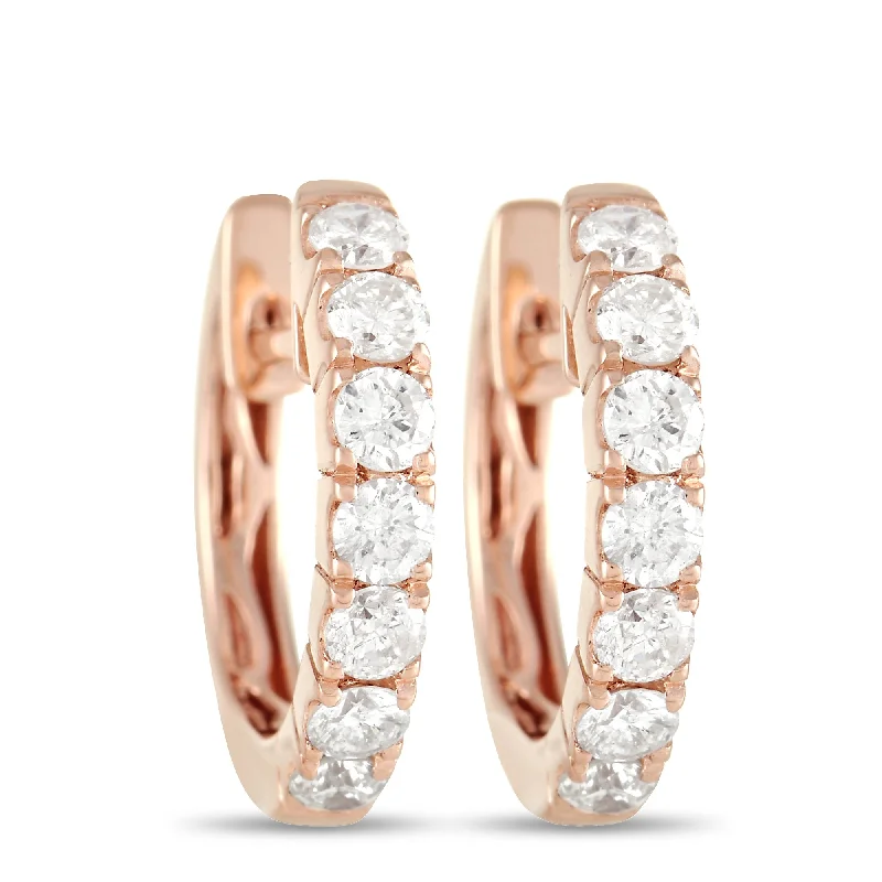 Flash Sale On Stunning Jewelry – Don't Miss Out LB Exclusive 14K Rose Gold 0.59ct Diamond Hoop Earrings Flash Sale On Stunning Jewelry – Don't Miss Out LB Exclusive 14K Rose Gold 0.59ct Diamond Hoop Earrings