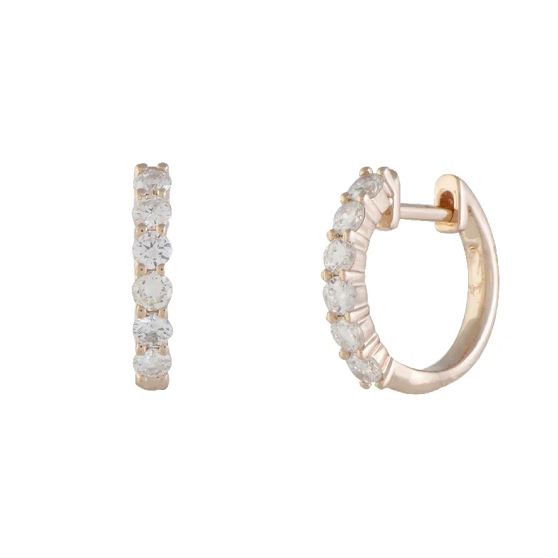 Timeless Jewelry At Special Discount Rates LB Exclusive 14K Rose Gold 0.75 ct Diamond Hoop Earrings Timeless Jewelry At Special Discount Rates LB Exclusive 14K Rose Gold 0.75 ct Diamond Hoop Earrings