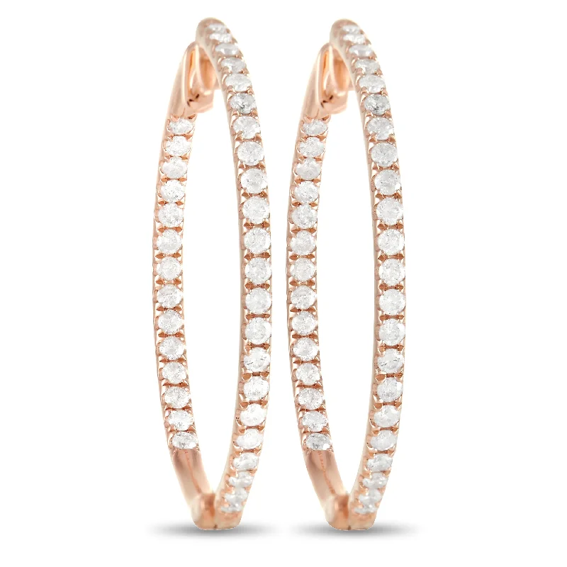 Exclusive Jewelry Offers – Sparkle For Less LB Exclusive 14K Rose Gold 1.0ct Diamond Hoop Earrings Exclusive Jewelry Offers – Sparkle For Less LB Exclusive 14K Rose Gold 1.0ct Diamond Hoop Earrings