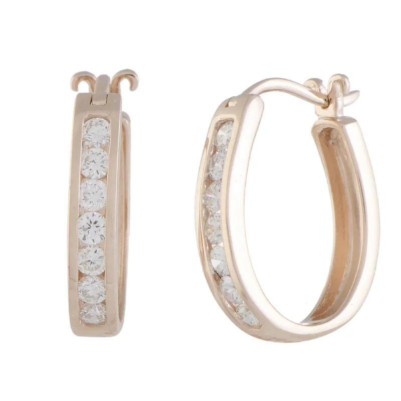 Elegant Jewelry Pieces At Unbelievable Prices LB Exclusive 14K Rose Gold .50 Carat VS1 G Color Diamond Oval Hoop Huggies Earrings Elegant Jewelry Pieces At Unbelievable Prices LB Exclusive 14K Rose Gold .50 Carat VS1 G Color Diamond Oval Hoop Huggies Earrings