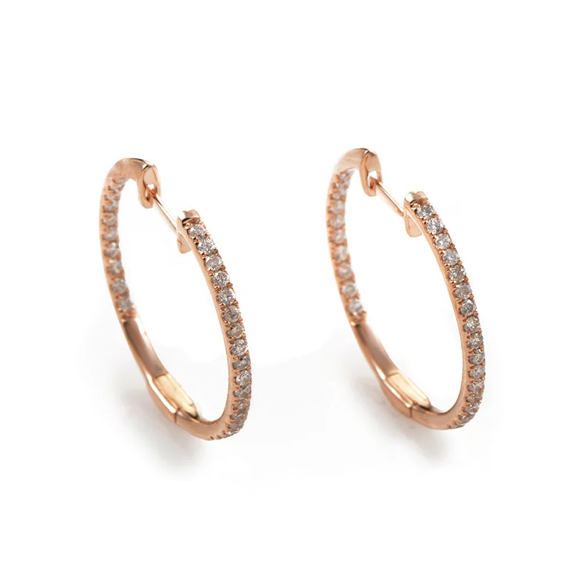 Don't Miss Out On Jaw-Dropping Jewelry Discounts LB Exclusive 14K Rose Gold .51 Carat VS1 G Color Diamond Hoop Huggies Earrings Don't Miss Out On Jaw-Dropping Jewelry Discounts LB Exclusive 14K Rose Gold .51 Carat VS1 G Color Diamond Hoop Huggies Earrings