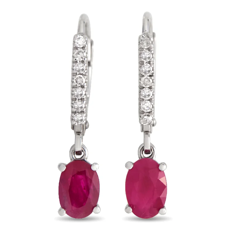 Jewelry Sale – Exclusive Styles At Lower Prices LB Exclusive 14K White Gold 0.10ct Diamond and Ruby Drop Earrings EL-4-10371WRU Jewelry Sale – Exclusive Styles At Lower Prices LB Exclusive 14K White Gold 0.10ct Diamond and Ruby Drop Earrings EL-4-10371WRU