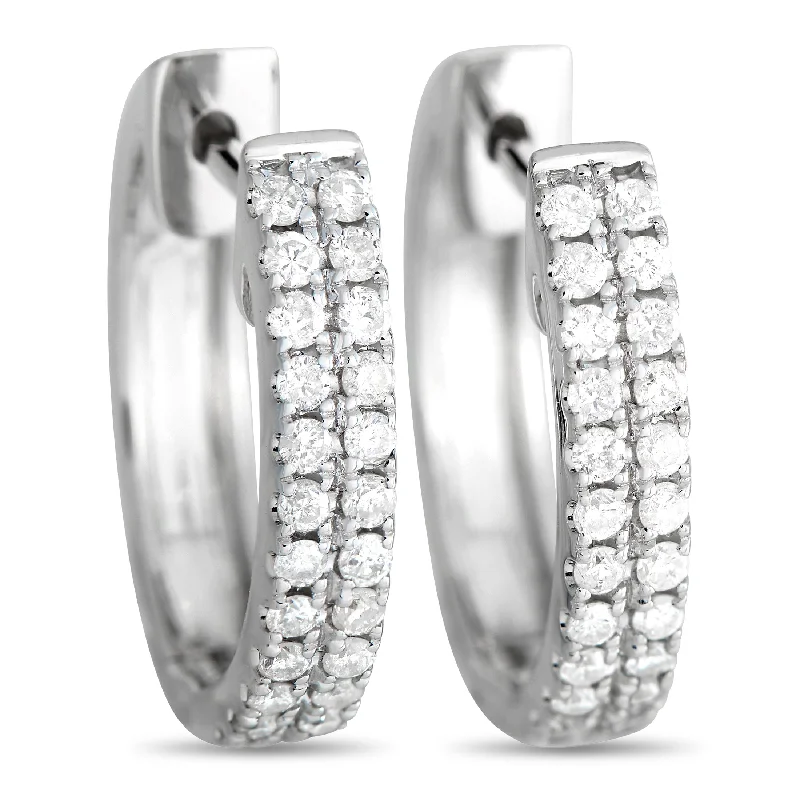 Handcrafted Jewelry Sale – Unique Designs At Low Prices LB Exclusive 14K White Gold 0.50ct Diamond Hoop Earrings Handcrafted Jewelry Sale – Unique Designs At Low Prices LB Exclusive 14K White Gold 0.50ct Diamond Hoop Earrings