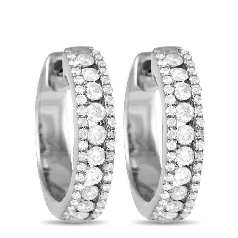 Timeless Elegance, Temporary Discounts – Act Fast LB Exclusive 14K White Gold 0.50ct Diamond Hoop Earrings Timeless Elegance, Temporary Discounts – Act Fast LB Exclusive 14K White Gold 0.50ct Diamond Hoop Earrings