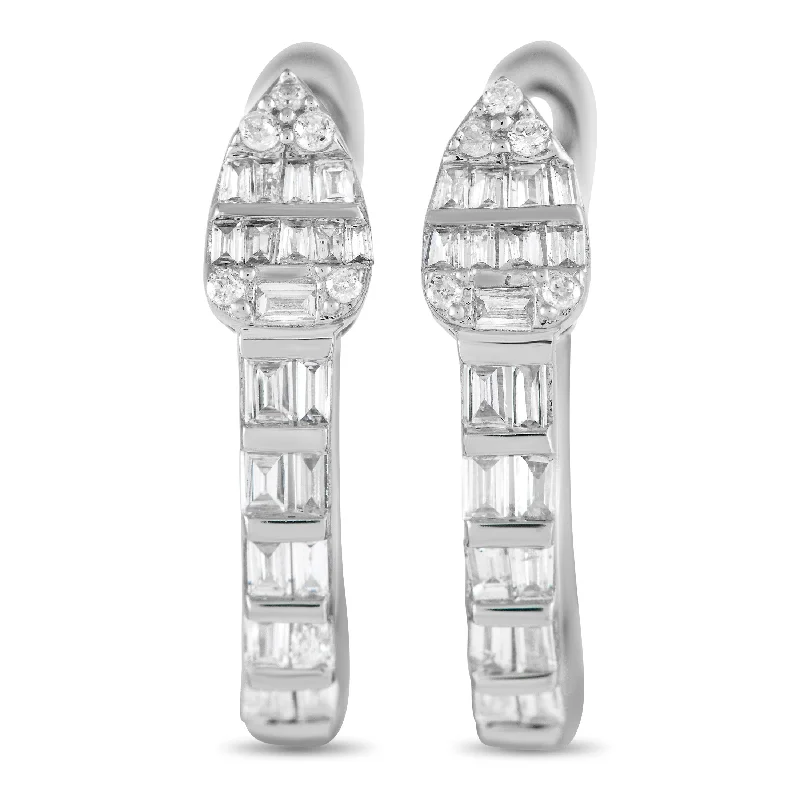 Limited-Time Offer On Elegant Jewelry Pieces LB Exclusive 14K White Gold 0.70ct Diamond Huggie Earrings ER28547-W Limited-Time Offer On Elegant Jewelry Pieces LB Exclusive 14K White Gold 0.70ct Diamond Huggie Earrings ER28547-W