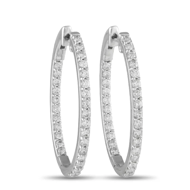 Timeless Elegance Now At Special Discounts LB Exclusive 14K White Gold 1.50ct Diamond Inside-Out Hoop Earrings ER28054 Timeless Elegance Now At Special Discounts LB Exclusive 14K White Gold 1.50ct Diamond Inside-Out Hoop Earrings ER28054