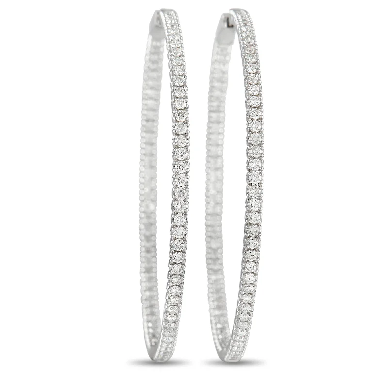Unmissable Deals On Handmade Jewelry Collections LB Exclusive 14K White Gold 3.74ct Diamond Inside-Out Hoop Earrings Unmissable Deals On Handmade Jewelry Collections LB Exclusive 14K White Gold 3.74ct Diamond Inside-Out Hoop Earrings