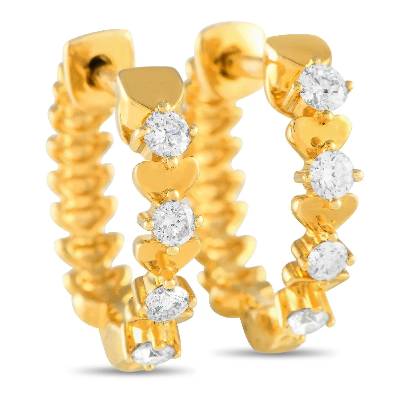Seasonal Jewelry Deals – Elevate Your Style LB Exclusive 14K Yellow Gold 0.25ct Diamond Hoop Earrings ER28198