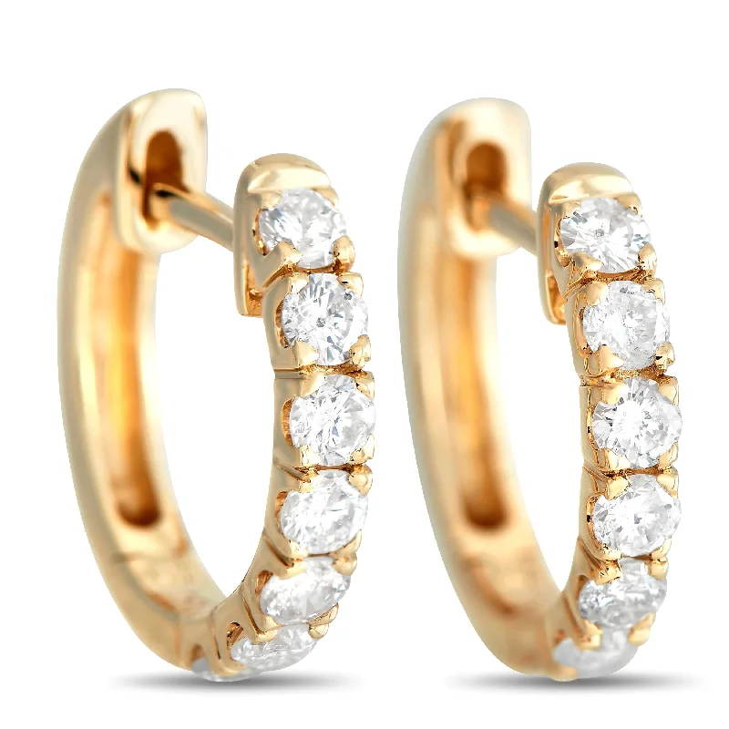Discounted Jewelry For A Glamorous Look LB Exclusive 14K Yellow Gold 0.59ct Diamond Hoop Earrings Discounted Jewelry For A Glamorous Look LB Exclusive 14K Yellow Gold 0.59ct Diamond Hoop Earrings