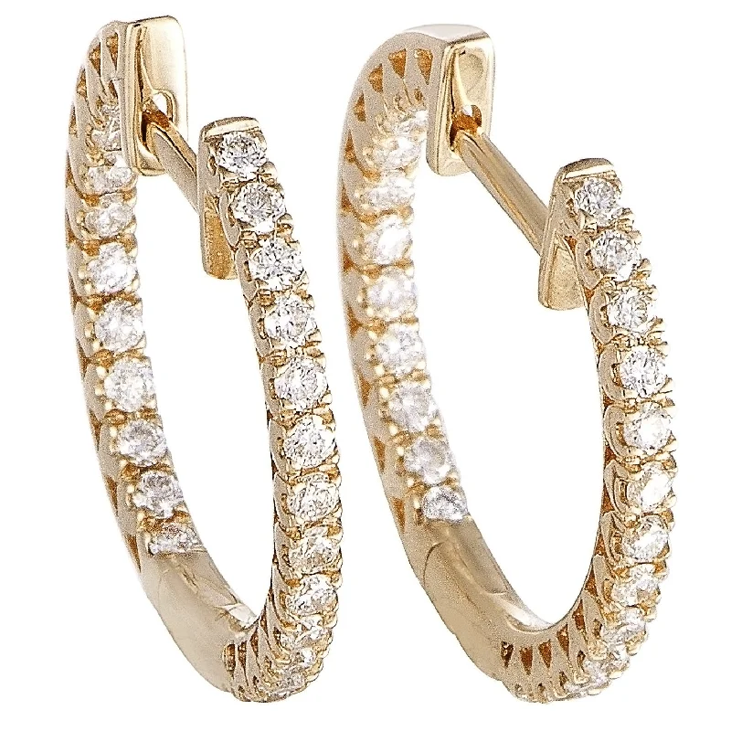 Fashion-Forward Jewelry At Incredible Prices LB Exclusive 14K Yellow Gold 0.66ct Diamond Inside-Out Hoop Earrings Fashion-Forward Jewelry At Incredible Prices LB Exclusive 14K Yellow Gold 0.66ct Diamond Inside-Out Hoop Earrings