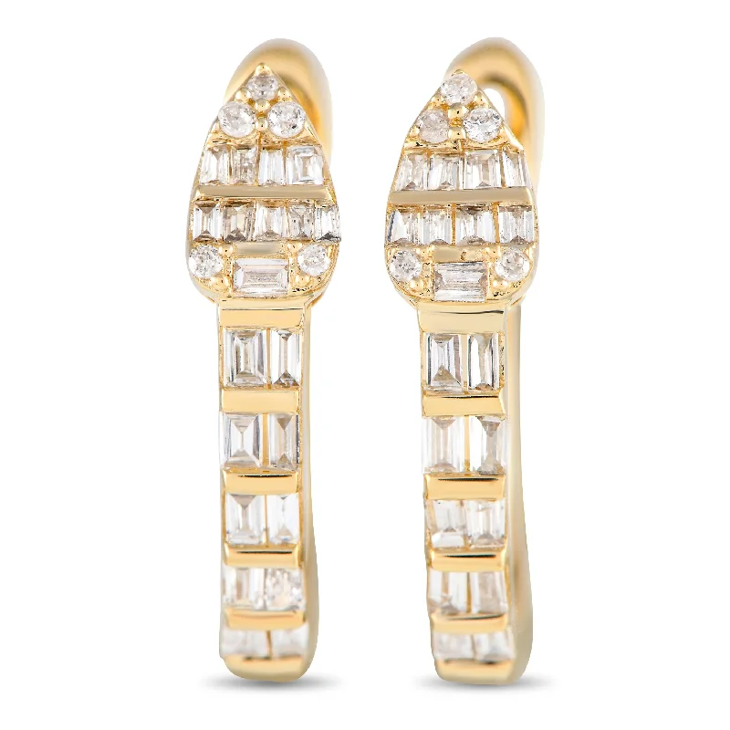 Personalized Jewelry Sale – Unique Pieces At Great Prices LB Exclusive 14K Yellow Gold 0.70ct Diamond Huggie Earrings ER28164-Y
