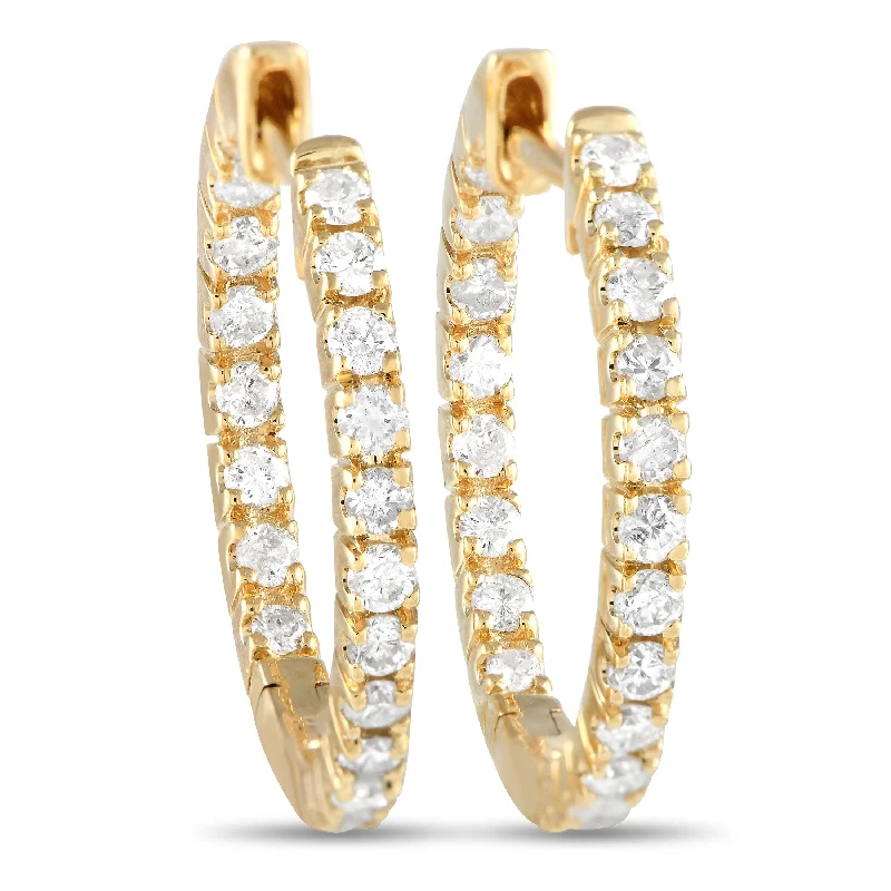 Shop Stylish Jewelry Now And Save Big LB Exclusive 14K Yellow Gold 0.81ct Diamond Inside-Out Hoop Earrings Shop Stylish Jewelry Now And Save Big LB Exclusive 14K Yellow Gold 0.81ct Diamond Inside-Out Hoop Earrings