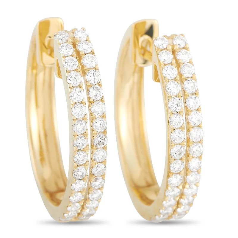 Elevate Your Outfit With Discounted Statement Jewelry LB Exclusive 14K Yellow Gold 1.00 ct Diamond Hoop Earrings Elevate Your Outfit With Discounted Statement Jewelry LB Exclusive 14K Yellow Gold 1.00 ct Diamond Hoop Earrings