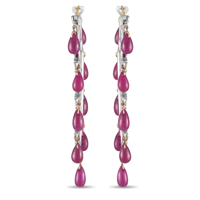 Get Ready To Sparkle – Special Jewelry Discounts LB Exclusive 14K Yellow Gold and Silver 1.29ct Diamond and Ruby Dangle Earrings MF02-020124 Get Ready To Sparkle – Special Jewelry Discounts LB Exclusive 14K Yellow Gold and Silver 1.29ct Diamond and Ruby Dangle Earrings MF02-020124