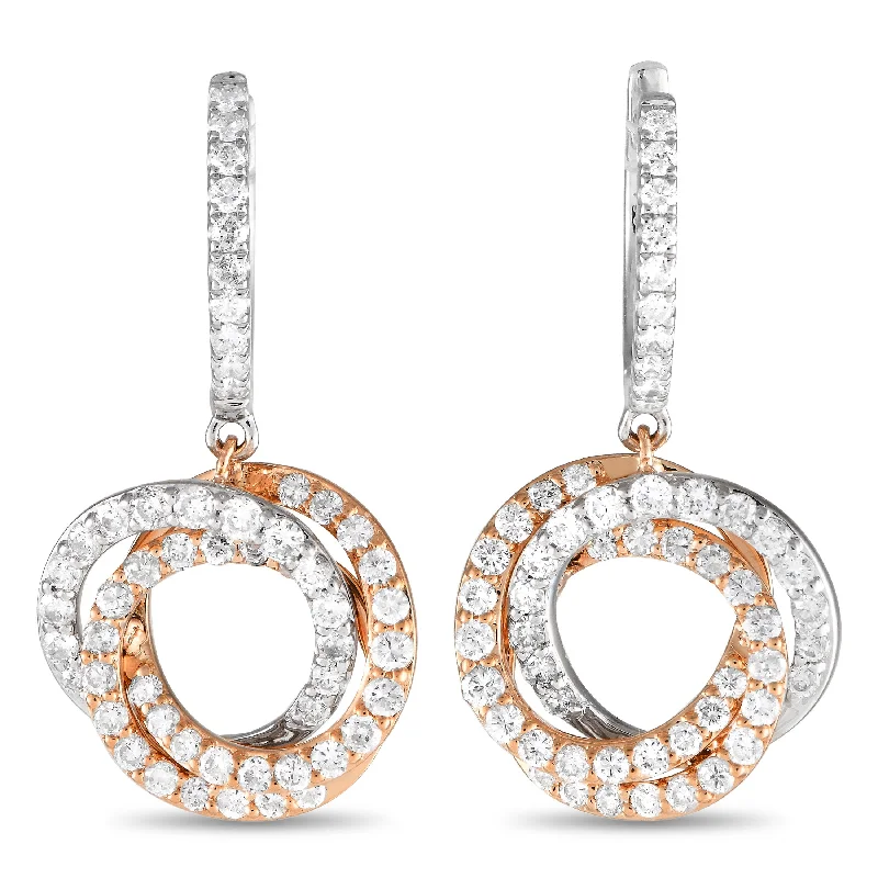 Sparkle For Less – Shop Our Limited-Time Jewelry Deals LB Exclusive 18K White and Rose Gold 1.0ct Diamond Drop Earrings AER-13233-TRI Sparkle For Less – Shop Our Limited-Time Jewelry Deals LB Exclusive 18K White and Rose Gold 1.0ct Diamond Drop Earrings AER-13233-TRI