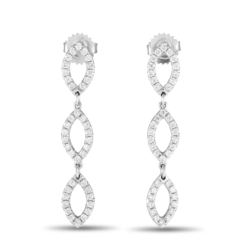 Stunning Statement Jewelry, Unbeatable Discounts LB Exclusive 18K White Gold 1.0ct Diamond Drop Earrings AER-11513 Stunning Statement Jewelry, Unbeatable Discounts LB Exclusive 18K White Gold 1.0ct Diamond Drop Earrings AER-11513
