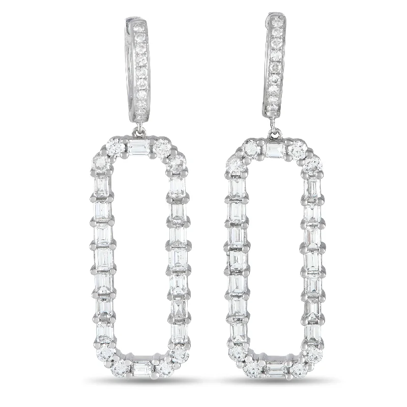 Premium Diamond Jewelry At Once-In-A-Lifetime Discounts LB Exclusive 18K White Gold 4.30ct Diamond Dangle Earrings Premium Diamond Jewelry At Once-In-A-Lifetime Discounts LB Exclusive 18K White Gold 4.30ct Diamond Dangle Earrings
