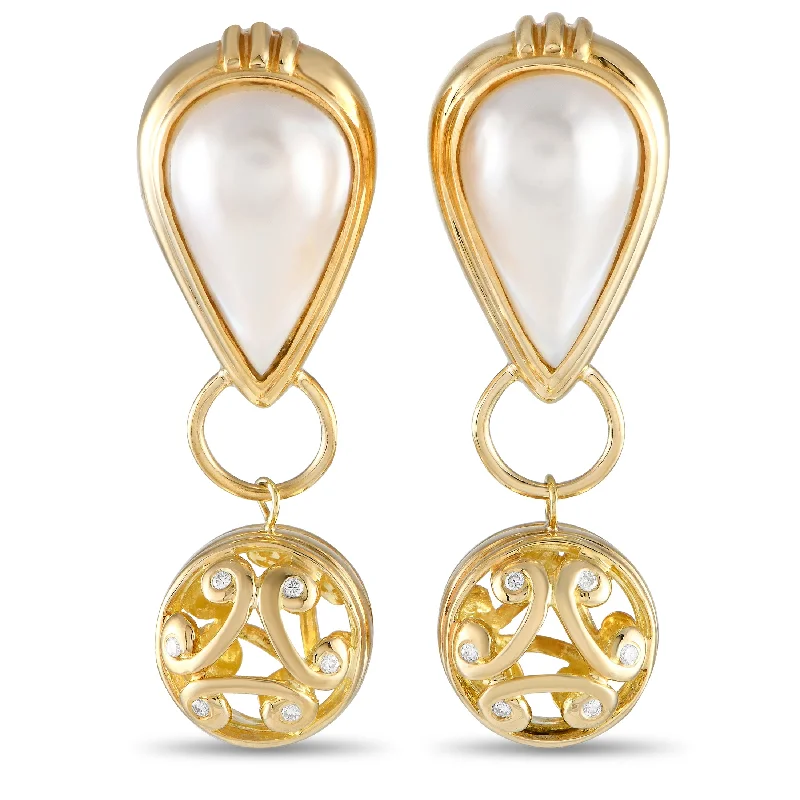 Buy More, Save More – Special Jewelry Discounts LB Exclusive 18K Yellow Gold 0.12ct Diamond and Mabe Pearl Clip-On Earrings MF18-072624 Buy More, Save More – Special Jewelry Discounts LB Exclusive 18K Yellow Gold 0.12ct Diamond and Mabe Pearl Clip-On Earrings MF18-072624