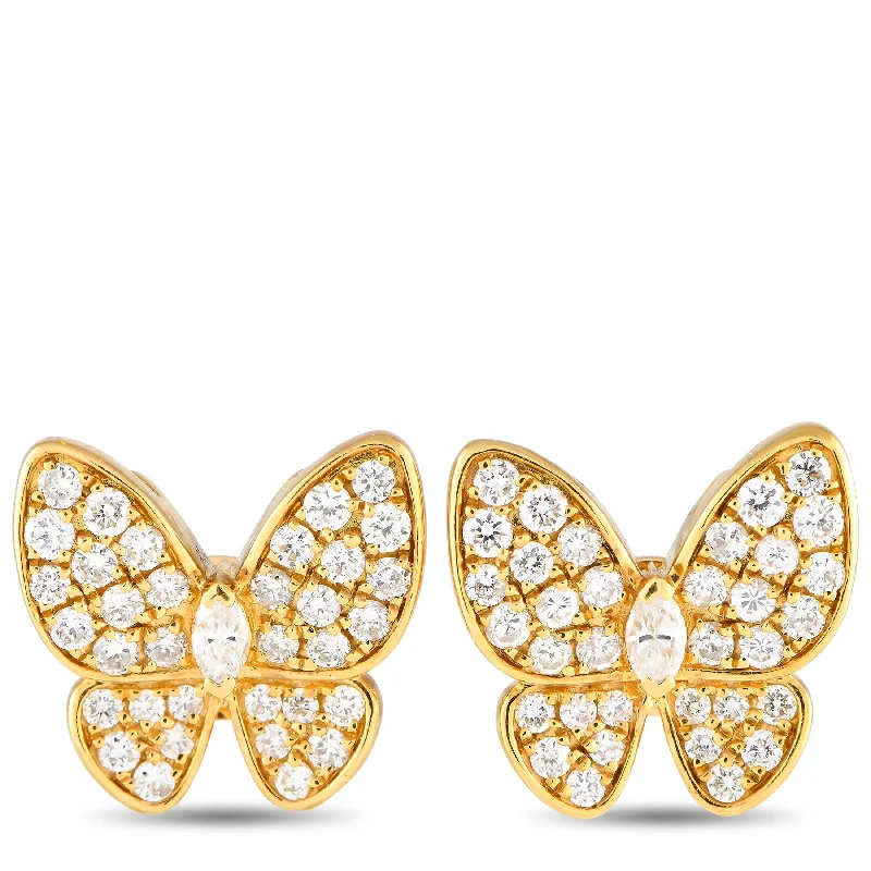 Trending Jewelry Now At Unbeatable Prices LB Exclusive 18K Yellow Gold 1.33ct Diamond Butterfly Earrings AER-15908-Y Trending Jewelry Now At Unbeatable Prices LB Exclusive 18K Yellow Gold 1.33ct Diamond Butterfly Earrings AER-15908-Y