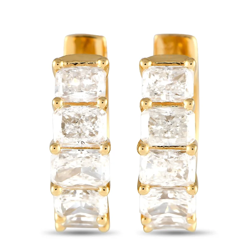 Get Your Favorite Jewelry At The Best Price LB Exclusive 18K Yellow Gold 2.05ct Diamond Hoop Earrings AER-19155-Y Get Your Favorite Jewelry At The Best Price LB Exclusive 18K Yellow Gold 2.05ct Diamond Hoop Earrings AER-19155-Y