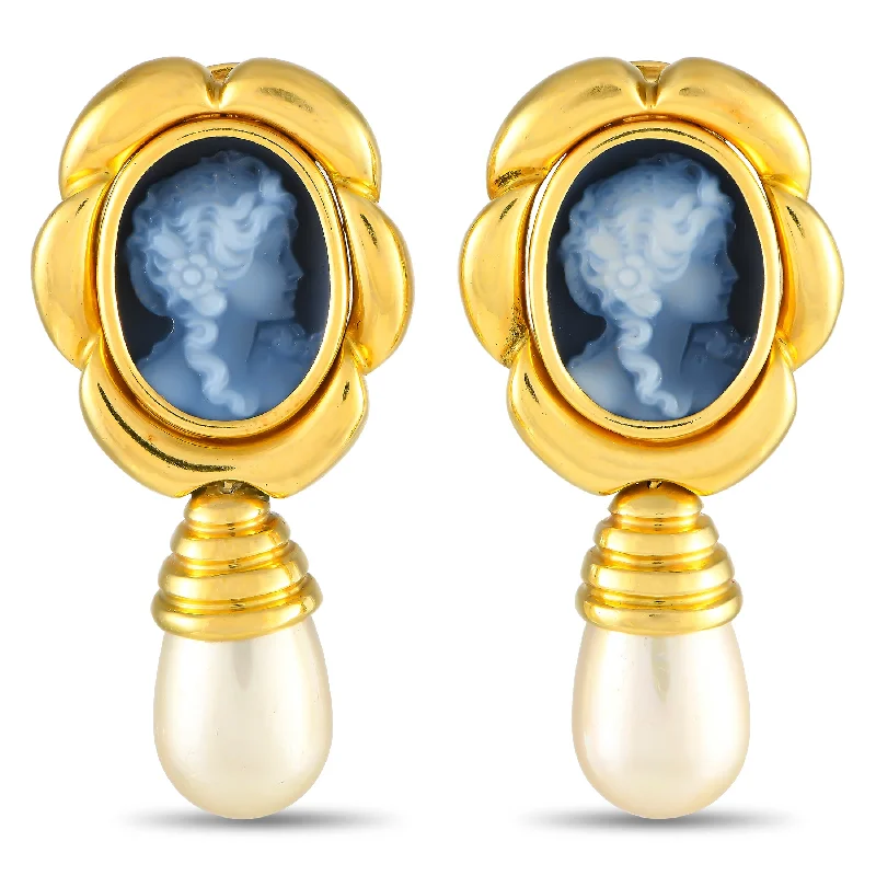 Last Chance To Grab Your Favorite Jewelry At A Discount LB Exclusive 18K Yellow Gold Cameo and Pearl Earrings MF16-091224 Last Chance To Grab Your Favorite Jewelry At A Discount LB Exclusive 18K Yellow Gold Cameo and Pearl Earrings MF16-091224