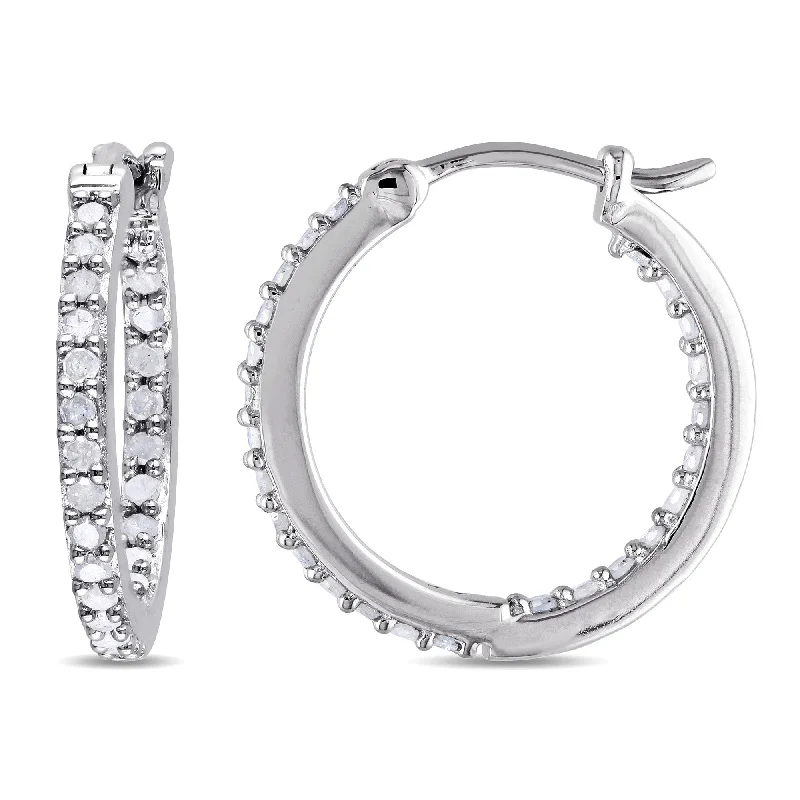 Seasonal Jewelry Sale – Upgrade Your Collection Mimi & Max 1/2ct TDW Diamond Inside Outside Hoop Earrings in Sterling Silver Seasonal Jewelry Sale – Upgrade Your Collection Mimi & Max 1/2ct TDW Diamond Inside Outside Hoop Earrings in Sterling Silver
