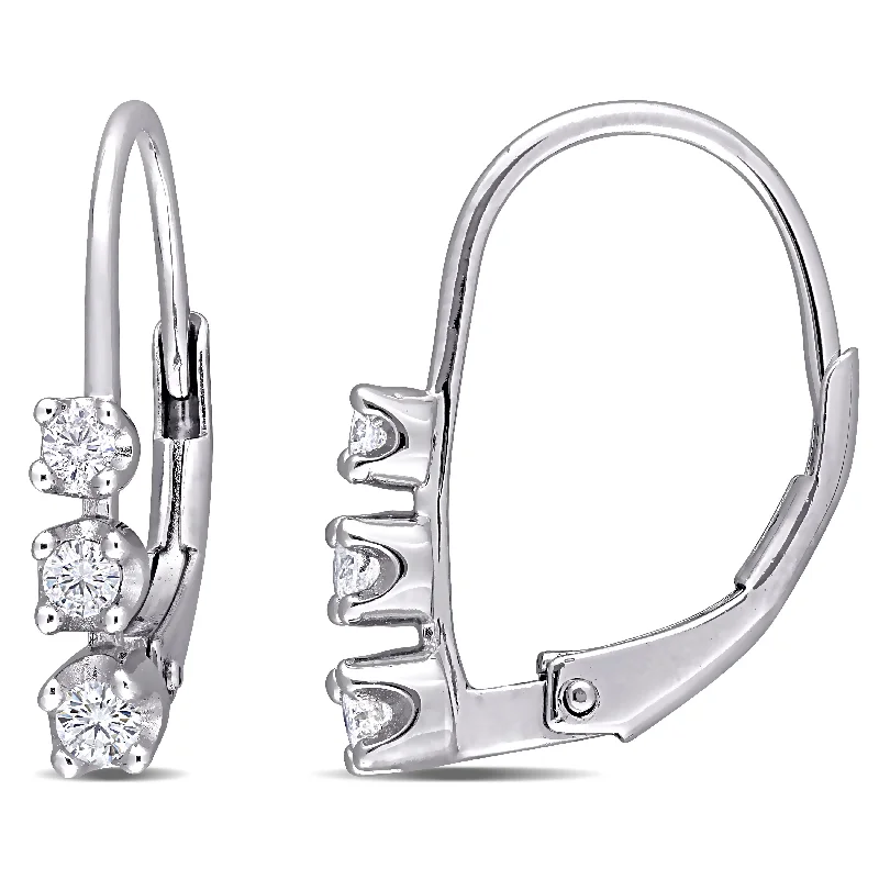 Limited Stock On Premium Jewelry At Low Prices Mimi & Max 1/4ct TDW 3 Stone Diamond Leverback Earrings in Sterling Silver Limited Stock On Premium Jewelry At Low Prices Mimi & Max 1/4ct TDW 3 Stone Diamond Leverback Earrings in Sterling Silver