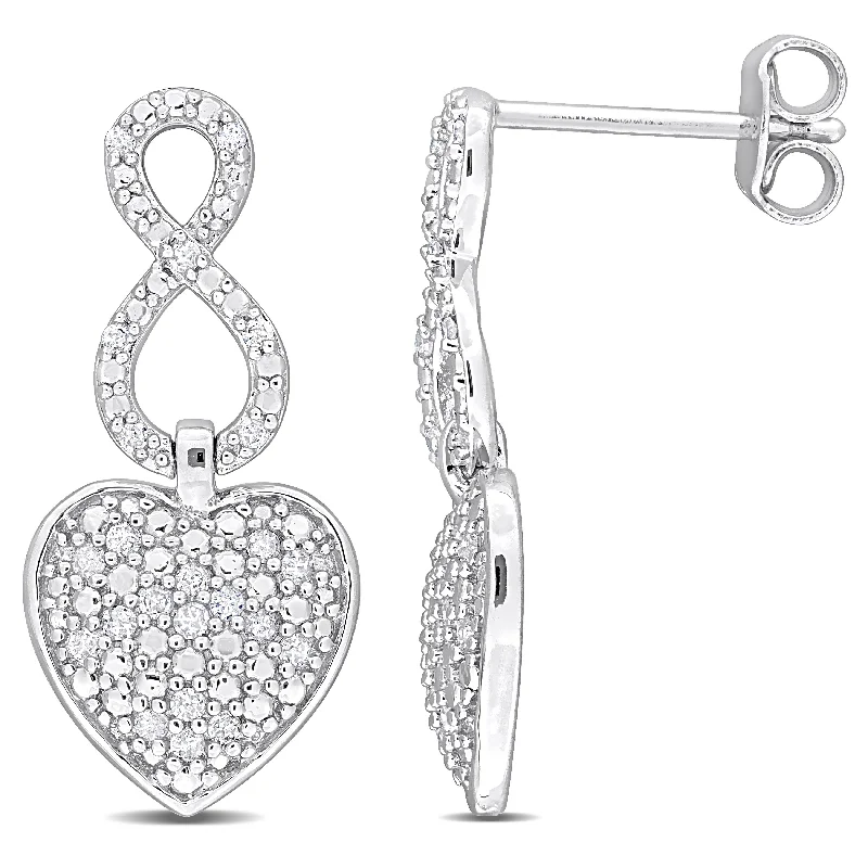 Flash Deals On Fine Jewelry – Shop Before It's Gone Mimi & Max 1/4ct TDW Diamond Heart Infinity Earrings in Sterling Silver Flash Deals On Fine Jewelry – Shop Before It's Gone Mimi & Max 1/4ct TDW Diamond Heart Infinity Earrings in Sterling Silver