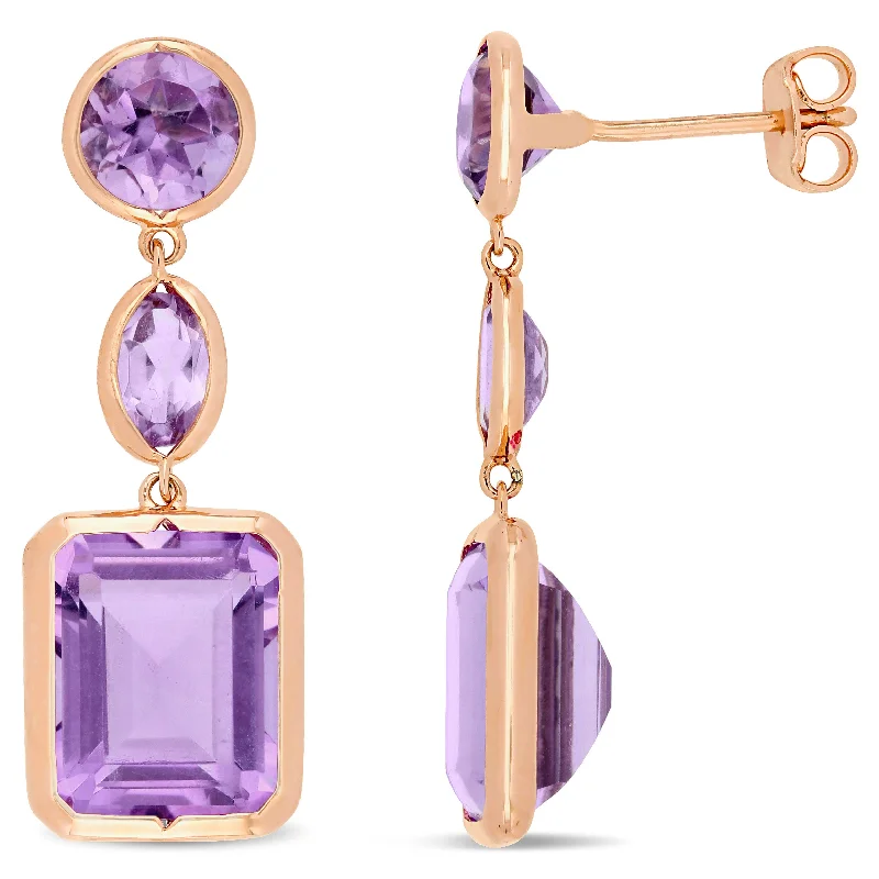 Unmissable Discounts On Timeless Jewelry Pieces Mimi & Max 11 1/2 CT TGW Rose de France and Amethyst Link Earrings in Rose Plated Sterling Silver Unmissable Discounts On Timeless Jewelry Pieces Mimi & Max 11 1/2 CT TGW Rose de France and Amethyst Link Earrings in Rose Plated Sterling Silver