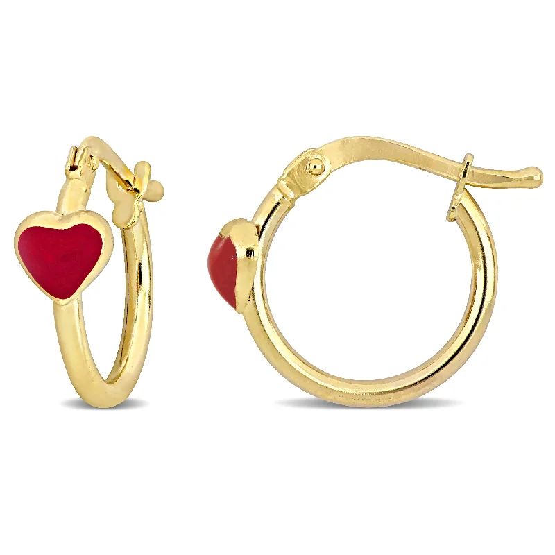 Elegant Necklaces And Bracelets At Limited-Time Offers Mimi & Max 15mm Red Enamel Heart Hoop Earrings in 14k Yellow Gold Elegant Necklaces And Bracelets At Limited-Time Offers Mimi & Max 15mm Red Enamel Heart Hoop Earrings in 14k Yellow Gold