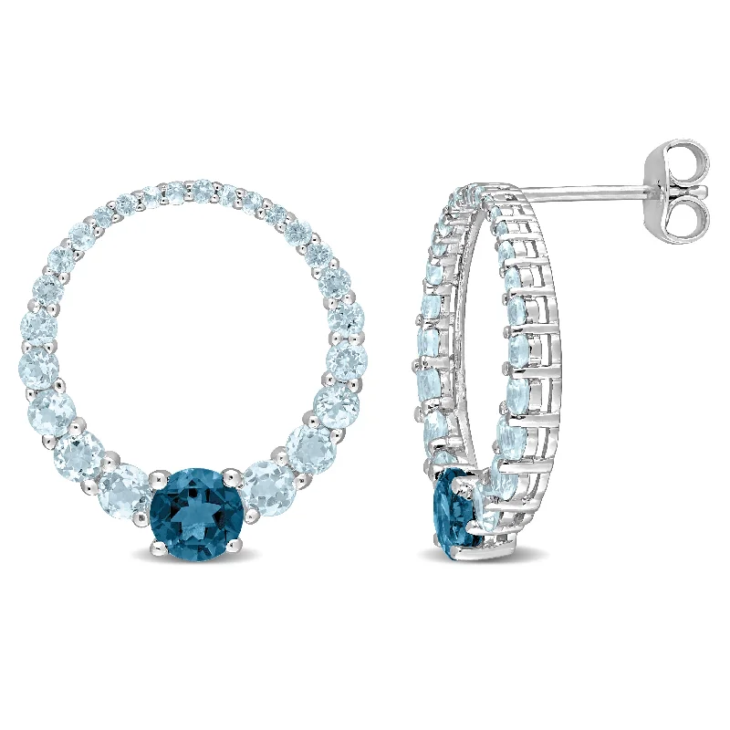 Elegant Jewelry Styles At Budget-Friendly Prices Mimi & Max 2 3/5ct TGW Sky Blue Topaz and London Blue Topaz Circle Earrings in Sterling Silver Elegant Jewelry Styles At Budget-Friendly Prices Mimi & Max 2 3/5ct TGW Sky Blue Topaz and London Blue Topaz Circle Earrings in Sterling Silver
