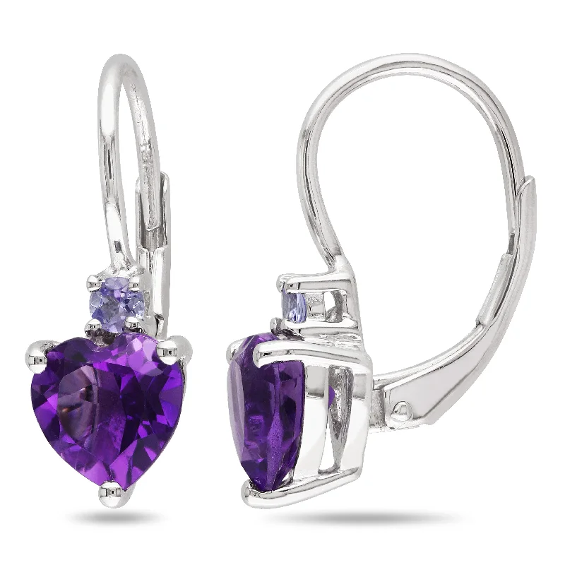 Flash Sale On Stunning Jewelry – Don't Miss Out Mimi & Max 2 5/8ct TGW African Amethyst and Tanzanite Heart Leverback Earrings in Sterling Silver Flash Sale On Stunning Jewelry – Don't Miss Out Mimi & Max 2 5/8ct TGW African Amethyst and Tanzanite Heart Leverback Earrings in Sterling Silver