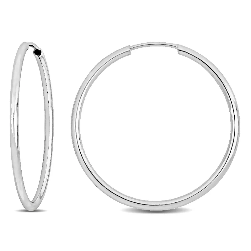 Luxury Jewelry Without The Luxury Price Tag Mimi & Max 25mm Hoop Earrings in 14k White Gold Luxury Jewelry Without The Luxury Price Tag Mimi & Max 25mm Hoop Earrings in 14k White Gold