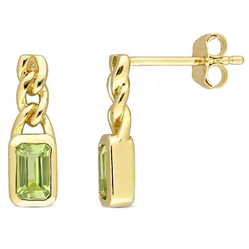 Delicate Crystal Jewelry For Sophisticated Charm Mimi & Max 5/8ct TGW Octagon Peridot Link Drop Earrings in 10k Yellow Gold Delicate Crystal Jewelry For Sophisticated Charm Mimi & Max 5/8ct TGW Octagon Peridot Link Drop Earrings in 10k Yellow Gold