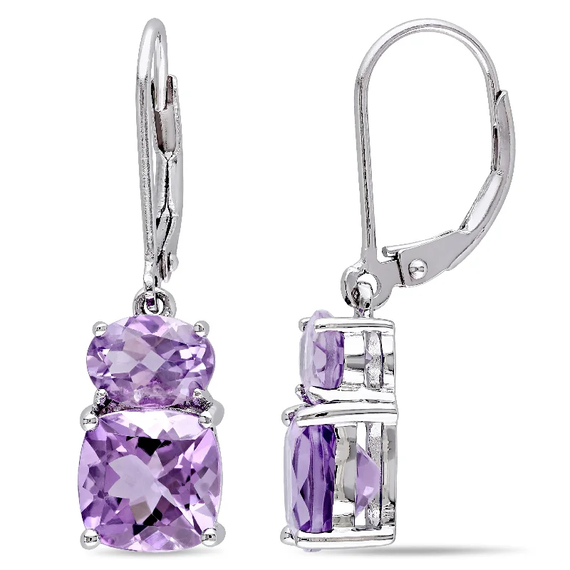 Huge Savings On Timeless Jewelry Collections Mimi & Max 5ct TGW Amethyst and Rose De France Leverback Earrings in Sterling Silver Huge Savings On Timeless Jewelry Collections Mimi & Max 5ct TGW Amethyst and Rose De France Leverback Earrings in Sterling Silver
