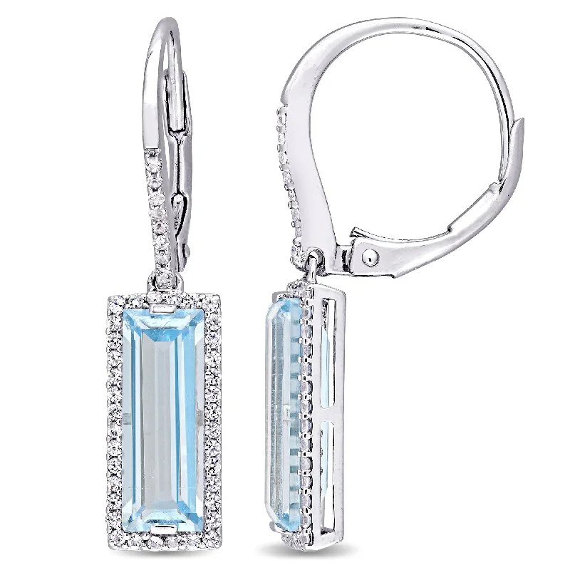 Jewelry Sale Alert – Shop Timeless Elegance Today Mimi & Max 6 1/2ct TGW Baguette Cut Blue Topaz and White Sapphire Halo Earrings in Sterling Silver Jewelry Sale Alert – Shop Timeless Elegance Today Mimi & Max 6 1/2ct TGW Baguette Cut Blue Topaz and White Sapphire Halo Earrings in Sterling Silver