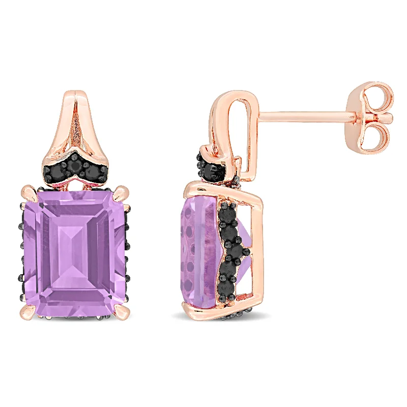 Shop Jewelry That Shines Without The High Price Mimi & Max 6 3/4ct TGW Octagon-Cut Rose de France Black Sapphire Earrings in Rose Silver Shop Jewelry That Shines Without The High Price Mimi & Max 6 3/4ct TGW Octagon-Cut Rose de France Black Sapphire Earrings in Rose Silver