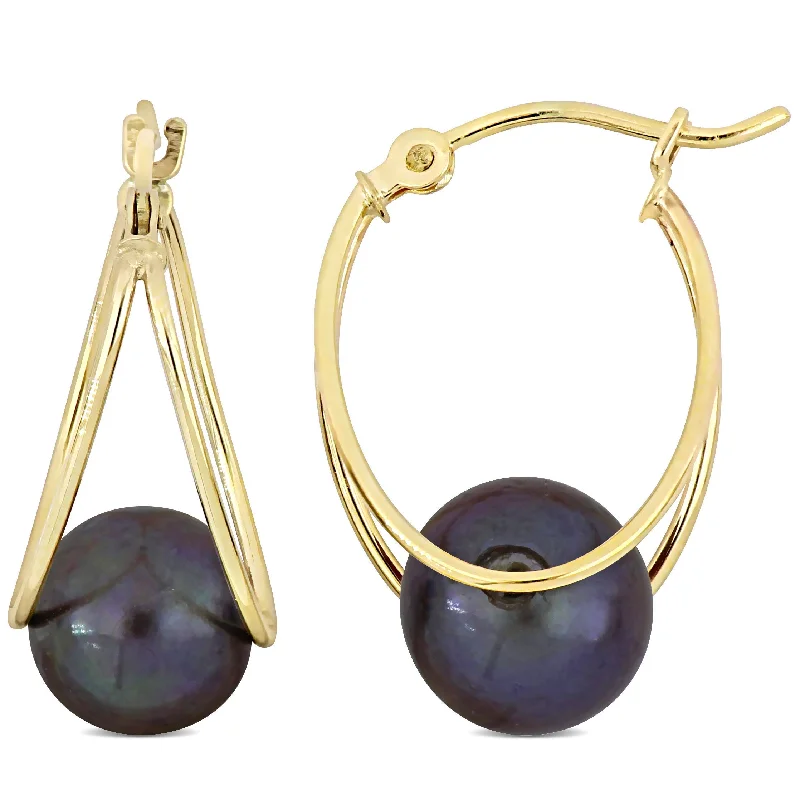 Once-A-Year Jewelry Deals – Shop Before They’Re Gone Mimi & Max 8-8.5mm Cultured Freshwater Black Pearl Drop Hoop Earrings in 10k Yellow Gold Once-A-Year Jewelry Deals – Shop Before They’Re Gone Mimi & Max 8-8.5mm Cultured Freshwater Black Pearl Drop Hoop Earrings in 10k Yellow Gold