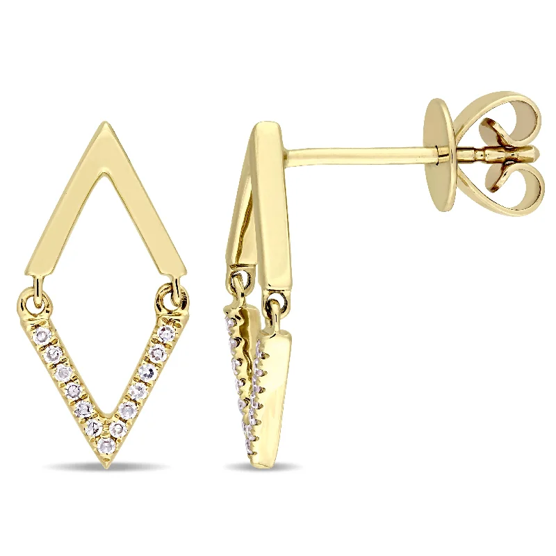 Handmade Pearl Jewelry For Timeless Elegance Mimi & Max Diamond Accent Geometric Earrings in 14k Yellow Gold Handmade Pearl Jewelry For Timeless Elegance Mimi & Max Diamond Accent Geometric Earrings in 14k Yellow Gold