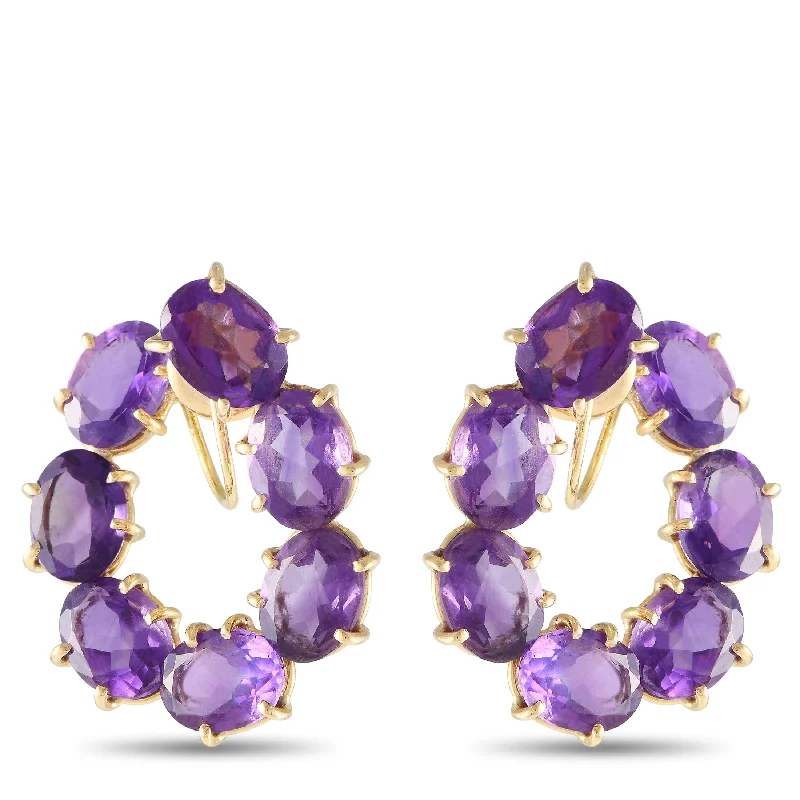 Jewelry Sale Bonanza – Grab Your Sparkle Now Rabat 18K Yellow Gold Amethyst Circlet Earrings RB13-061824 Jewelry Sale Bonanza – Grab Your Sparkle Now Rabat 18K Yellow Gold Amethyst Circlet Earrings RB13-061824