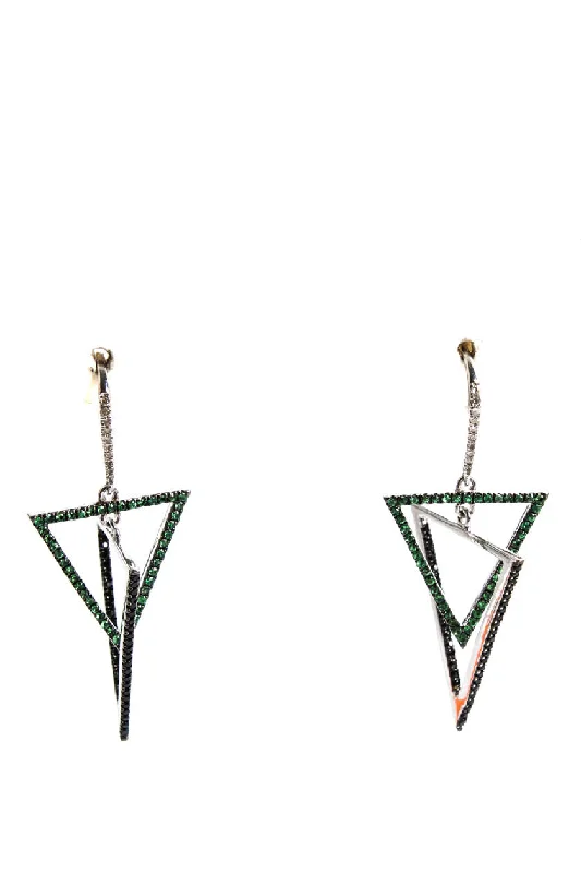Best Jewelry Deals – Shop Premium Pieces At Great Prices Rarities Sterling Silver Diamond Tsavorite Zircon Dangle Earrings 1.75" 7g Best Jewelry Deals – Shop Premium Pieces At Great Prices Rarities Sterling Silver Diamond Tsavorite Zircon Dangle Earrings 1.75" 7g