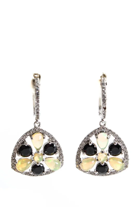 Flash Jewelry Sale – Get Stunning Pieces At Low Prices Rarities Sterling Silver Opal Black & White Spinel Cluster Dangle Earrings 1.25" Flash Jewelry Sale – Get Stunning Pieces At Low Prices Rarities Sterling Silver Opal Black & White Spinel Cluster Dangle Earrings 1.25"