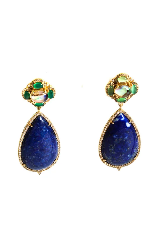 Make Every Moment Shine – Jewelry Discounts Available Rarities Womens Sterling Silver Gold Plated Cabochon Lapis Opal Emerald Dangle Earrings 2" Make Every Moment Shine – Jewelry Discounts Available Rarities Womens Sterling Silver Gold Plated Cabochon Lapis Opal Emerald Dangle Earrings 2"