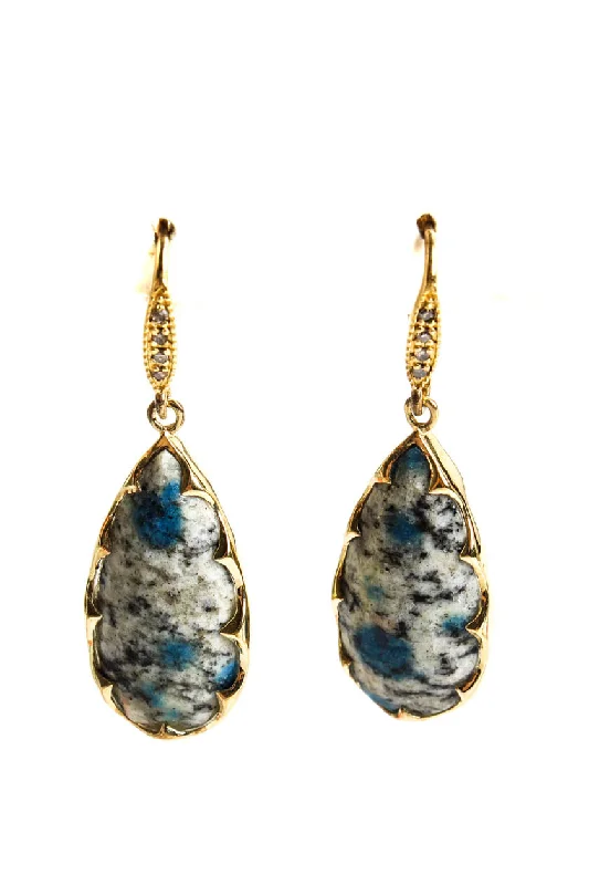Celebrate With Sparkle – Jewelry Sale Now Live Rarities Womens Sterling Silver Gold Plated Diamond Faceted Jasper Teardrop Earrings 2.6" Celebrate With Sparkle – Jewelry Sale Now Live Rarities Womens Sterling Silver Gold Plated Diamond Faceted Jasper Teardrop Earrings 2.6"