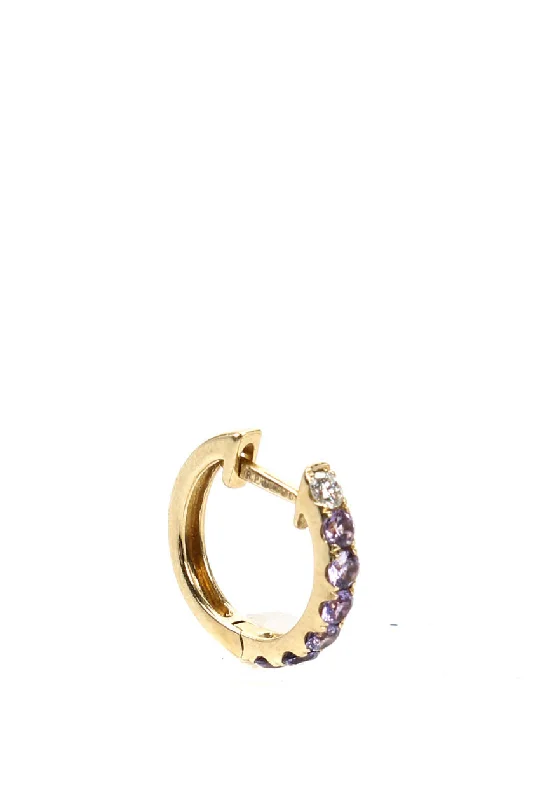 Discounted Jewelry For A Glamorous Look Robinson Pelham Womens 14kt Yellow Gold Purple Sapphire Mono Mini Hoop Earring Discounted Jewelry For A Glamorous Look Robinson Pelham Womens 14kt Yellow Gold Purple Sapphire Mono Mini Hoop Earring