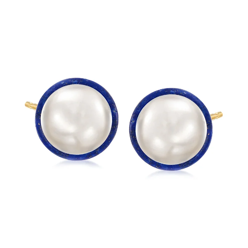 Elevate Your Jewelry Collection With Limited-Time Savings Ross-Simons 10-10.5mm Cultured Pearl and Lapis Bezel-Set Earrings With 14kt Yellow Gold Elevate Your Jewelry Collection With Limited-Time Savings Ross-Simons 10-10.5mm Cultured Pearl and Lapis Bezel-Set Earrings With 14kt Yellow Gold