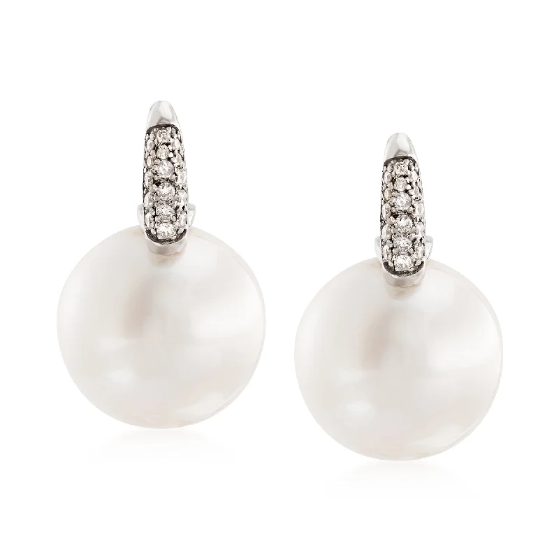 Limited-Time Offer On Elegant Jewelry Pieces Ross-Simons 12-13mm Cultured South Sea Pearl and . Diamond Earrings in 18kt White Gold Limited-Time Offer On Elegant Jewelry Pieces Ross-Simons 12-13mm Cultured South Sea Pearl and . Diamond Earrings in 18kt White Gold