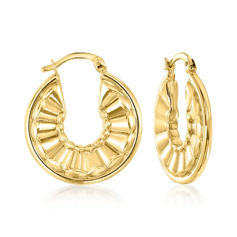 Elegant Designs, Unbeatable Discounts – Shop Jewelry Now Ross-Simons 14kt Yellow Gold Patterned Hoop Earrings Elegant Designs, Unbeatable Discounts – Shop Jewelry Now Ross-Simons 14kt Yellow Gold Patterned Hoop Earrings
