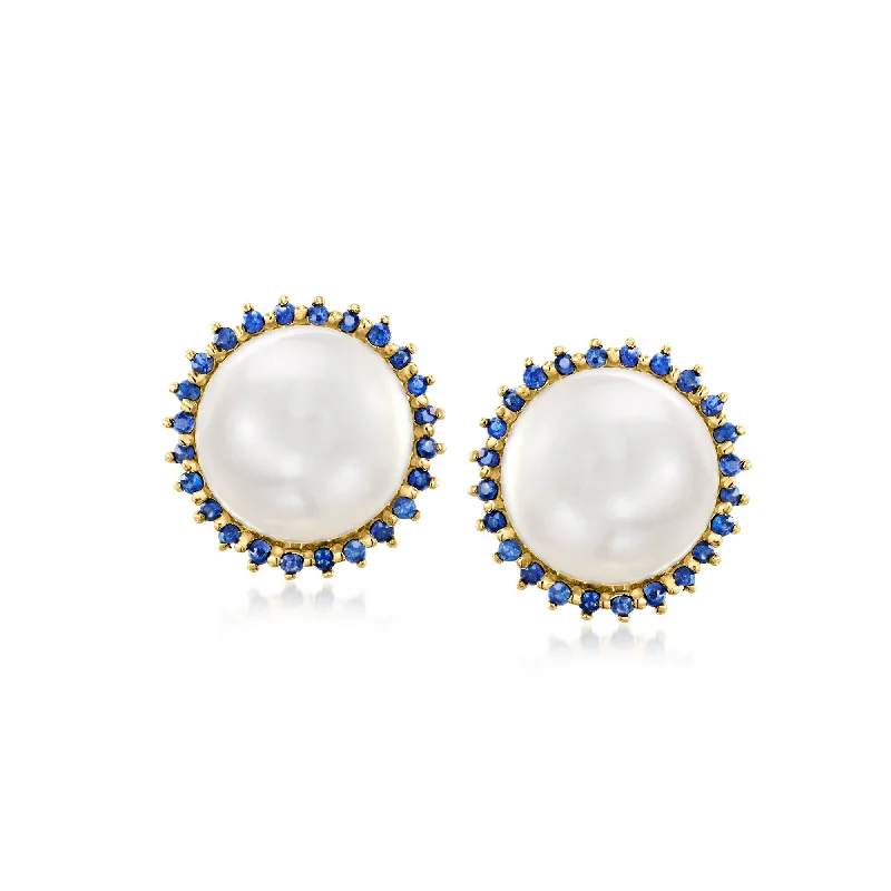 Shine In Style – Shop Jewelry Discounts Today Ross-Simons 9-9.5mm Cultured Pearl and . Sapphire Earrings in 14kt Yellow Gold Shine In Style – Shop Jewelry Discounts Today Ross-Simons 9-9.5mm Cultured Pearl and . Sapphire Earrings in 14kt Yellow Gold