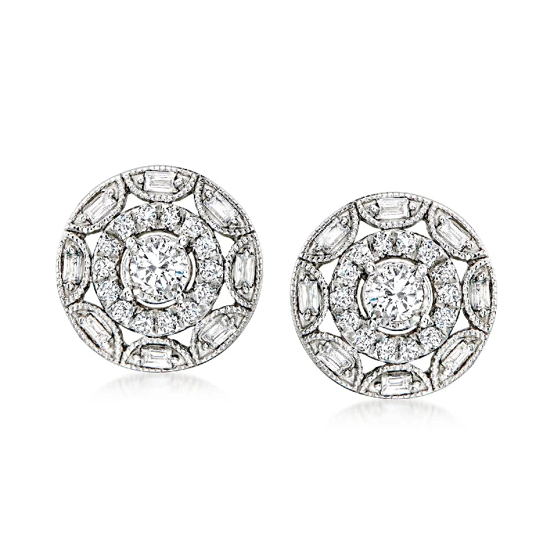 Exclusive Jewelry Bundles At Discounted Rates Ross-Simons Baguette and Round Diamond Cluster Earrings in Sterling Silver Exclusive Jewelry Bundles At Discounted Rates Ross-Simons Baguette and Round Diamond Cluster Earrings in Sterling Silver